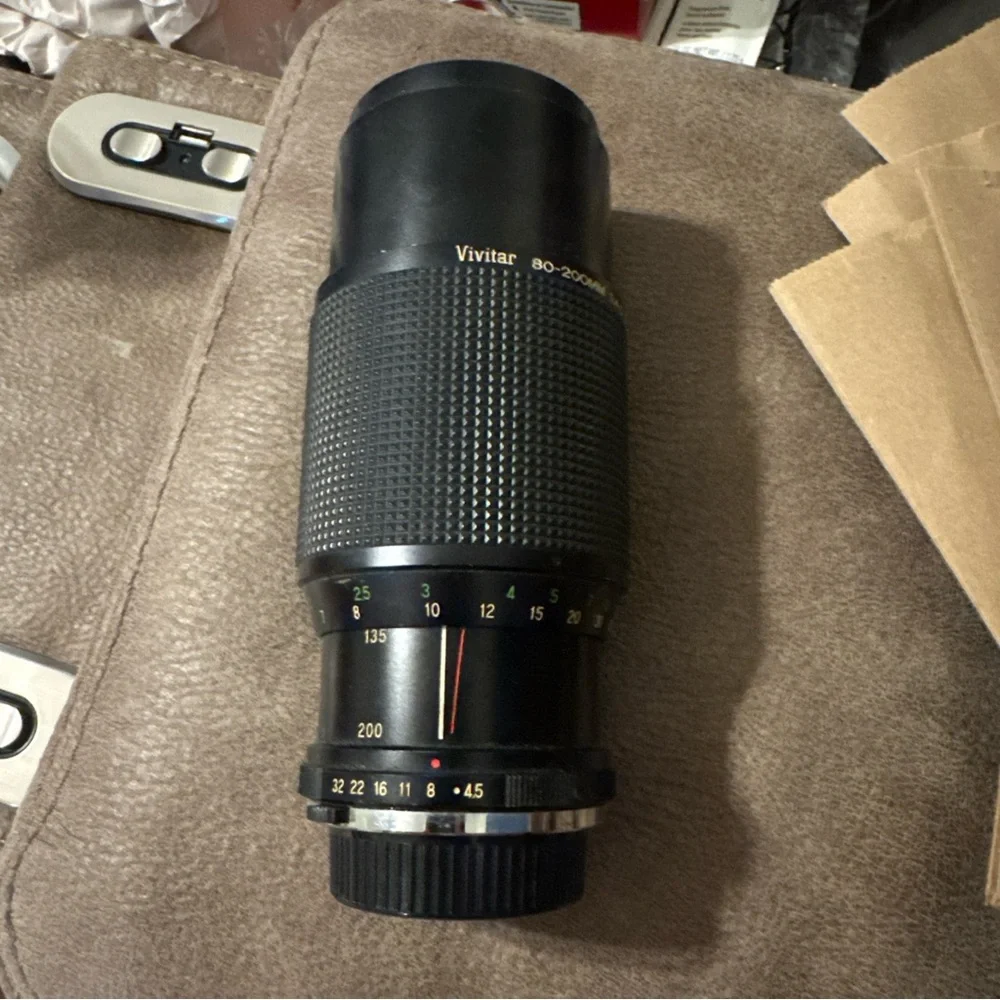 Black Telephoto Zoom Lens with Knurled Focusing Ring